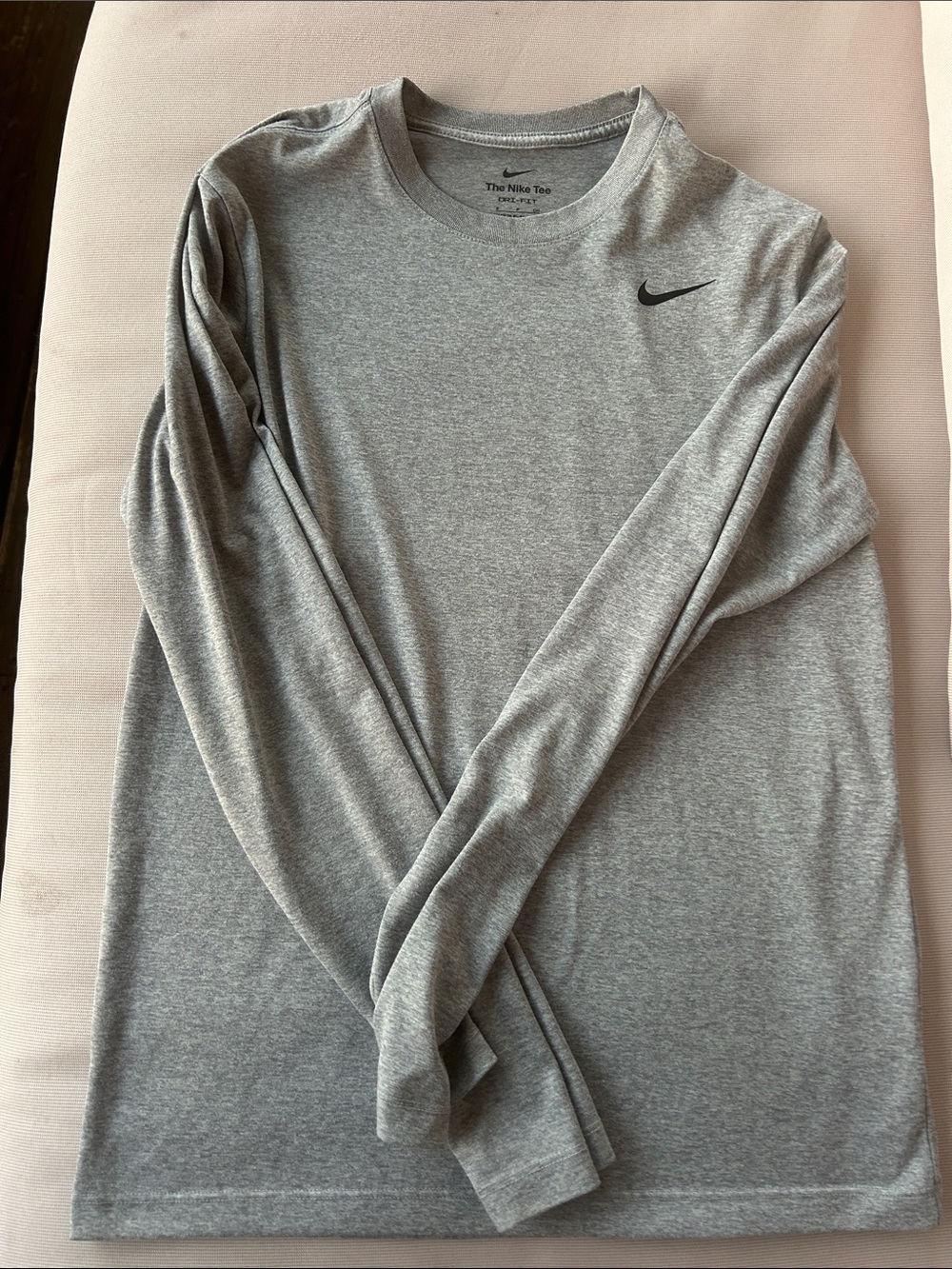Nike Long-Sleeve Athletic Tee — Gray